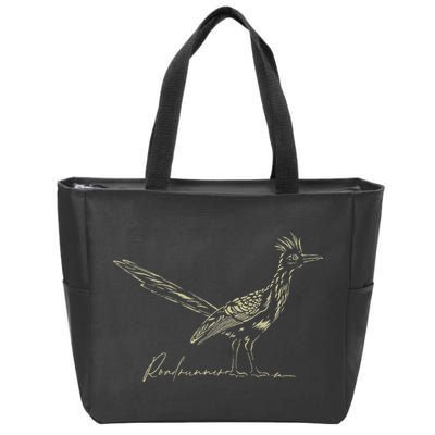 Minimalist Roadrunner Lover Distressed Zip Tote Bag