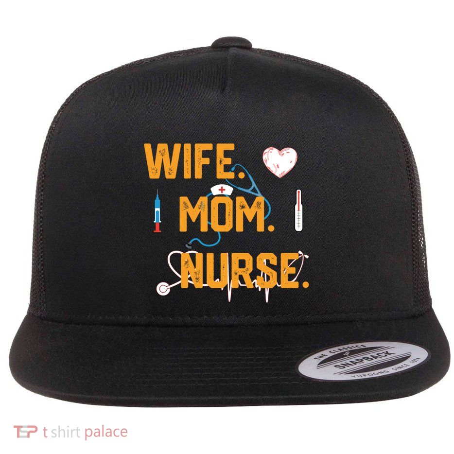Mother Rn Lpn Funny Nurses Nursing Christmas Gift Flat Bill Trucker Hat