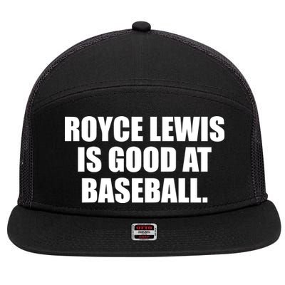 Minnesotatwins Royce Lewis Is Good At Baseball 7 Panel Mesh Trucker Snapback Hat