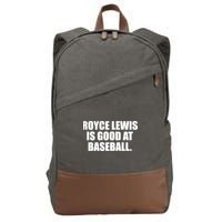 Minnesotatwins Royce Lewis Is Good At Baseball Cotton Canvas Backpack