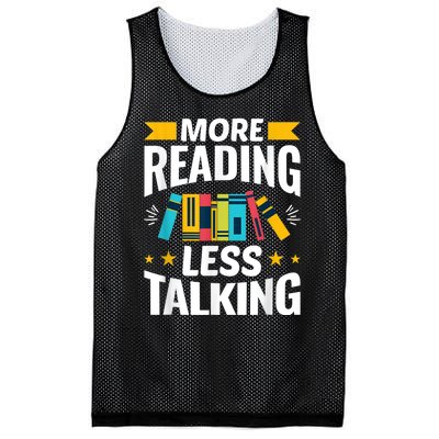 More Reading Less Talking Funny Library Reading Lovers Mesh Reversible Basketball Jersey Tank