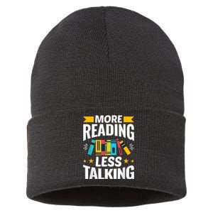 More Reading Less Talking Funny Library Reading Lovers Sustainable Knit Beanie