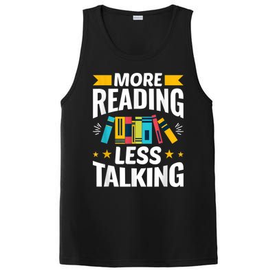 More Reading Less Talking Funny Library Reading Lovers PosiCharge Competitor Tank