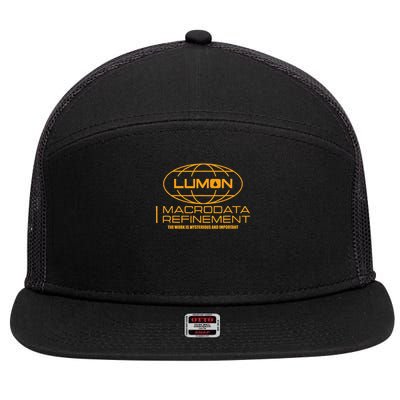 Macrodata Refinement Lumon The Work Is Mysterious  7 Panel Mesh Trucker Snapback Hat