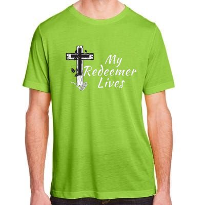 My Redeemer Lives Christian Easter Resurrection Sunday Adult ChromaSoft Performance T-Shirt