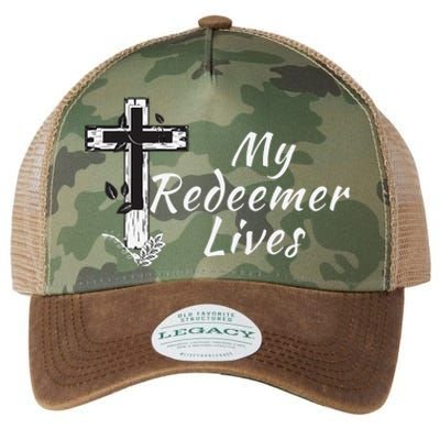 My Redeemer Lives Christian Easter Resurrection Sunday Legacy Tie Dye Trucker Hat