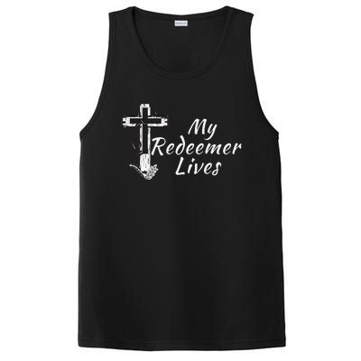 My Redeemer Lives Christian Easter Resurrection Sunday PosiCharge Competitor Tank