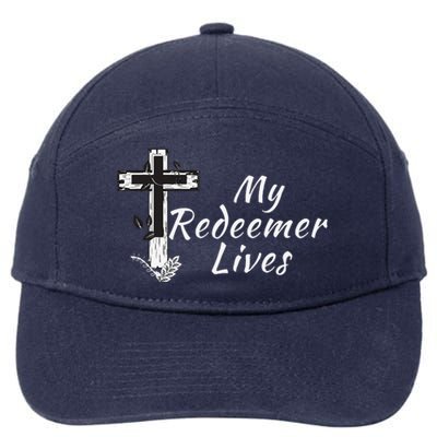 My Redeemer Lives Christian Easter Resurrection Sunday 7-Panel Snapback Hat