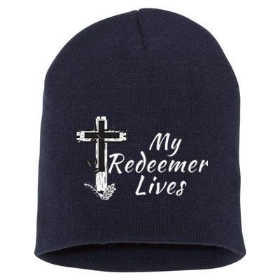 My Redeemer Lives Christian Easter Resurrection Sunday Short Acrylic Beanie