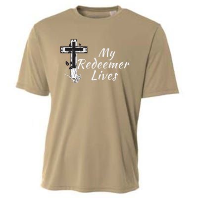 My Redeemer Lives Christian Easter Resurrection Sunday Cooling Performance Crew T-Shirt