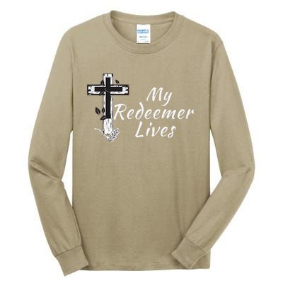 My Redeemer Lives Christian Easter Resurrection Sunday Tall Long Sleeve T-Shirt