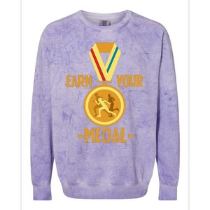 Marathon Running Medal Marathon Runner Finisher Marathoners Colorblast Crewneck Sweatshirt