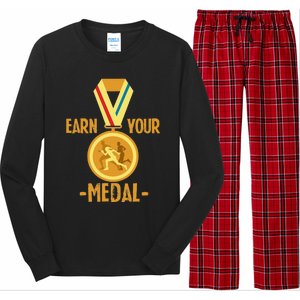 Marathon Running Medal Marathon Runner Finisher Marathoners Long Sleeve Pajama Set