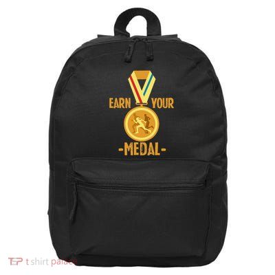 Marathon Running Medal Marathon Runner Finisher Marathoners 16 in Basic Backpack