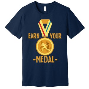 Marathon Running Medal Marathon Runner Finisher Marathoners Premium T-Shirt