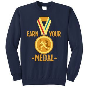 Marathon Running Medal Marathon Runner Finisher Marathoners Tall Sweatshirt