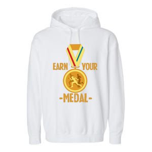 Marathon Running Medal Marathon Runner Finisher Marathoners Garment-Dyed Fleece Hoodie