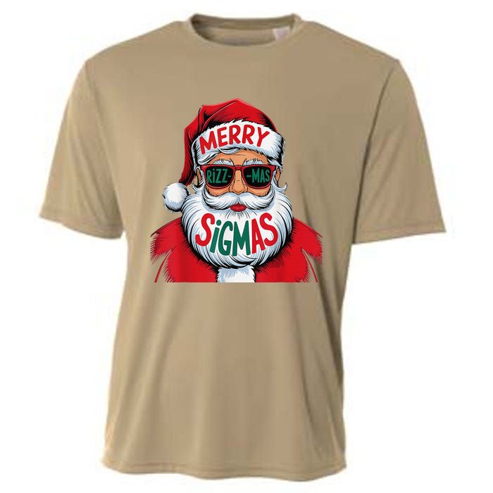 Merry Rizz Mas Sigmas Gen Alpha Middle School Christmas Cooling Performance Crew T-Shirt