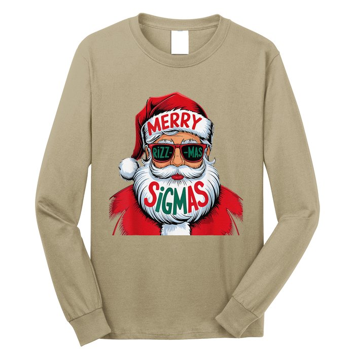 Merry Rizz Mas Sigmas Gen Alpha Middle School Christmas Long Sleeve Shirt