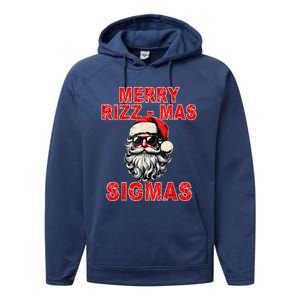 Merry Rizz Mas Sigmas Cool Santa Face Gen Alpha Christmas Performance Fleece Hoodie