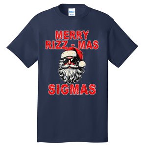 Merry Rizz Mas Sigmas Cool Santa Face Gen Alpha Christmas Tall T-Shirt