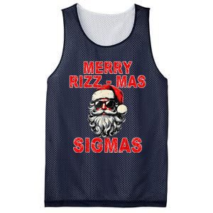 Merry Rizz Mas Sigmas Cool Santa Face Gen Alpha Christmas Mesh Reversible Basketball Jersey Tank