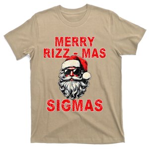 Merry Rizz Mas Sigmas Cool Santa Face Gen Alpha Christmas T-Shirt