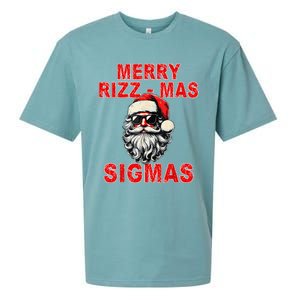 Merry Rizz Mas Sigmas Cool Santa Face Gen Alpha Christmas Sueded Cloud Jersey T-Shirt