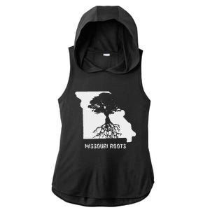 Missouri Roots Missouri Is Home Ladies PosiCharge Tri-Blend Wicking Draft Hoodie Tank