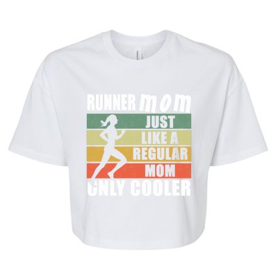 Mom Running Marathon Moms Runner Mom Just Like A Regular Mom Great Gift Bella+Canvas Jersey Crop Tee