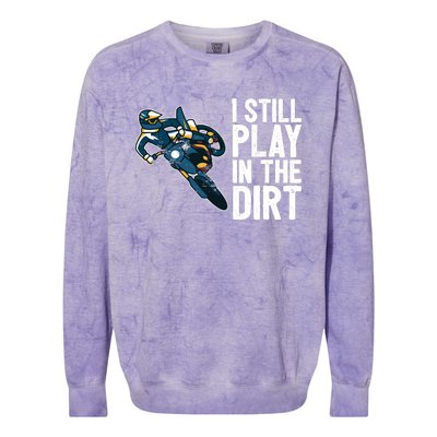 Motocross Rider Motocross Bike Motorcycle Play In The Dirt Colorblast Crewneck Sweatshirt