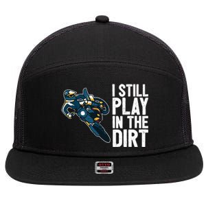 Motocross Rider Motocross Bike Motorcycle Play In The Dirt 7 Panel Mesh Trucker Snapback Hat