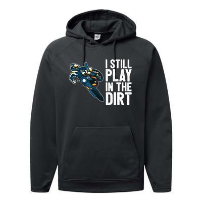 Motocross Rider Motocross Bike Motorcycle Play In The Dirt Performance Fleece Hoodie