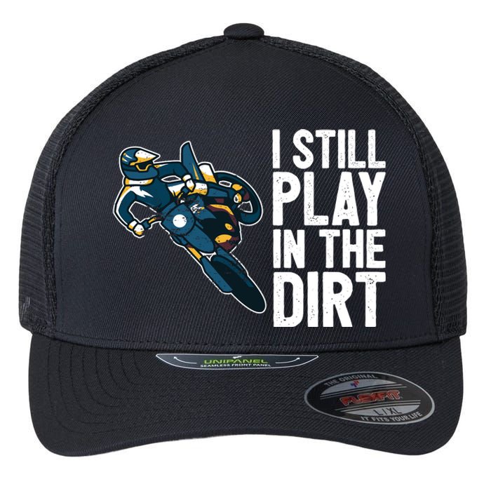 Motocross Rider Motocross Bike Motorcycle Play In The Dirt Flexfit Unipanel Trucker Cap