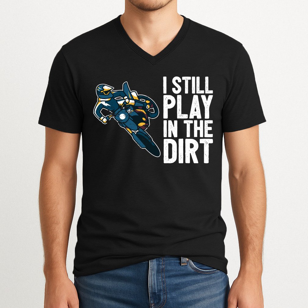 Motocross Rider Motocross Bike Motorcycle Play In The Dirt V-Neck T-Shirt