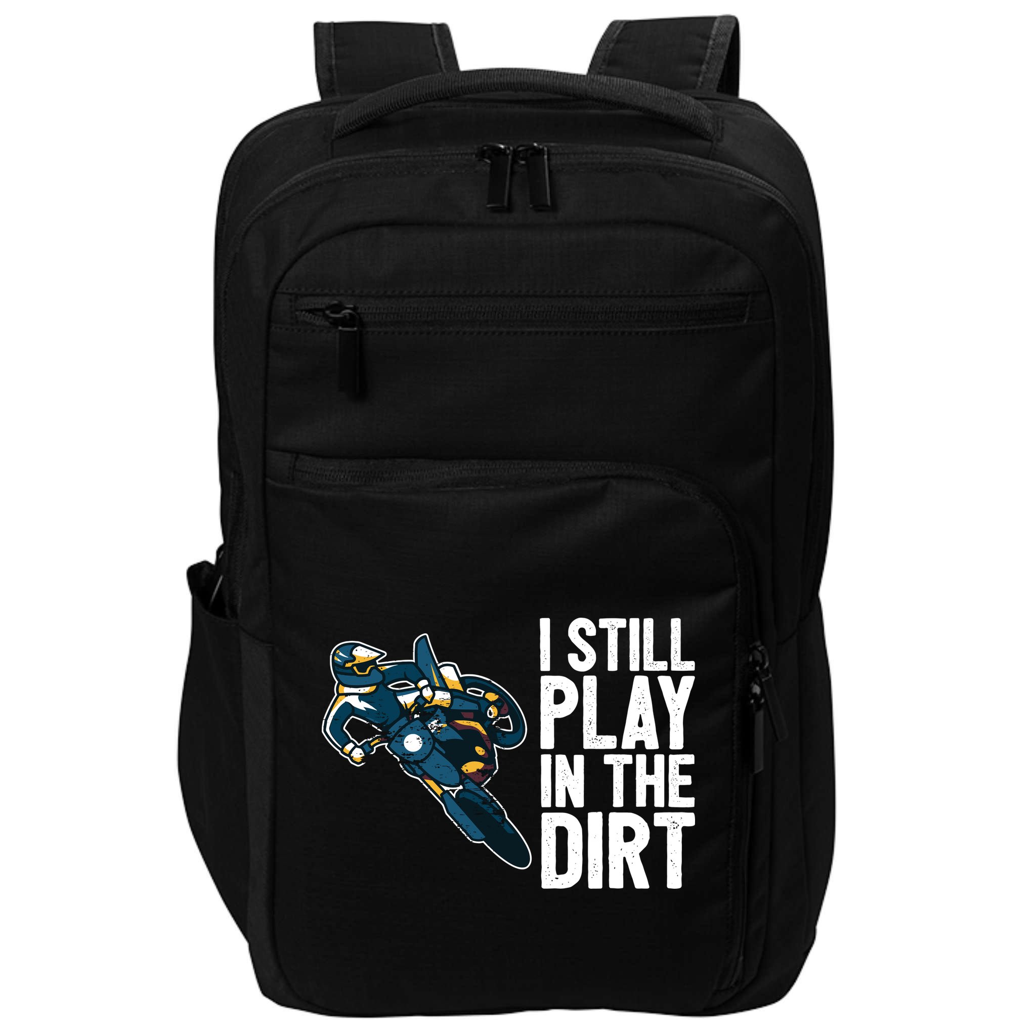 Motocross Rider Motocross Bike Motorcycle Play In The Dirt Impact Tech Backpack
