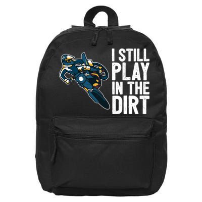 Motocross Rider Motocross Bike Motorcycle Play In The Dirt 16 in Basic Backpack