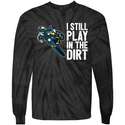 Motocross Rider Motocross Bike Motorcycle Play In The Dirt Tie-Dye Long Sleeve Shirt