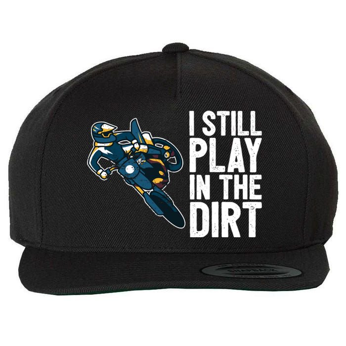 Motocross Rider Motocross Bike Motorcycle Play In The Dirt Wool Snapback Cap