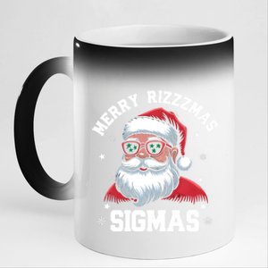 Merry Rizz Mas Sigmas Gen Alpha Middle School Christmas Gift 11oz Black Color Changing Mug