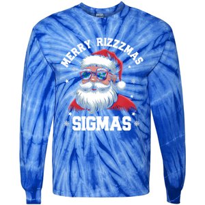 Merry Rizz Mas Sigmas Gen Alpha Middle School Christmas Gift Tie-Dye Long Sleeve Shirt