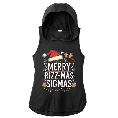 Merry R.I.Z.Z Mas Sigmas Gen Alpha Xmas Santa Ladies PosiCharge Tri-Blend Wicking Draft Hoodie Tank