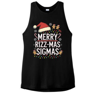 Merry R.I.Z.Z Mas Sigmas Gen Alpha Xmas Santa Ladies PosiCharge Tri-Blend Wicking Tank