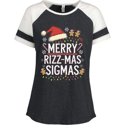 Merry R.I.Z.Z Mas Sigmas Gen Alpha Xmas Santa Enza Ladies Jersey Colorblock Tee