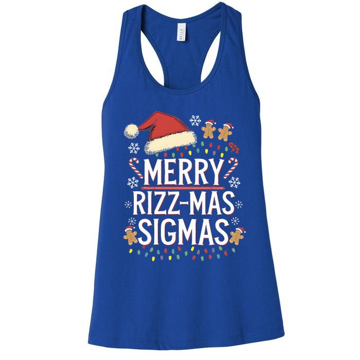 Merry R.I.Z.Z Mas Sigmas Gen Alpha Xmas Santa Women's Racerback Tank