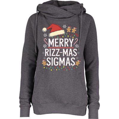 Merry R.I.Z.Z Mas Sigmas Gen Alpha Xmas Santa Womens Funnel Neck Pullover Hood