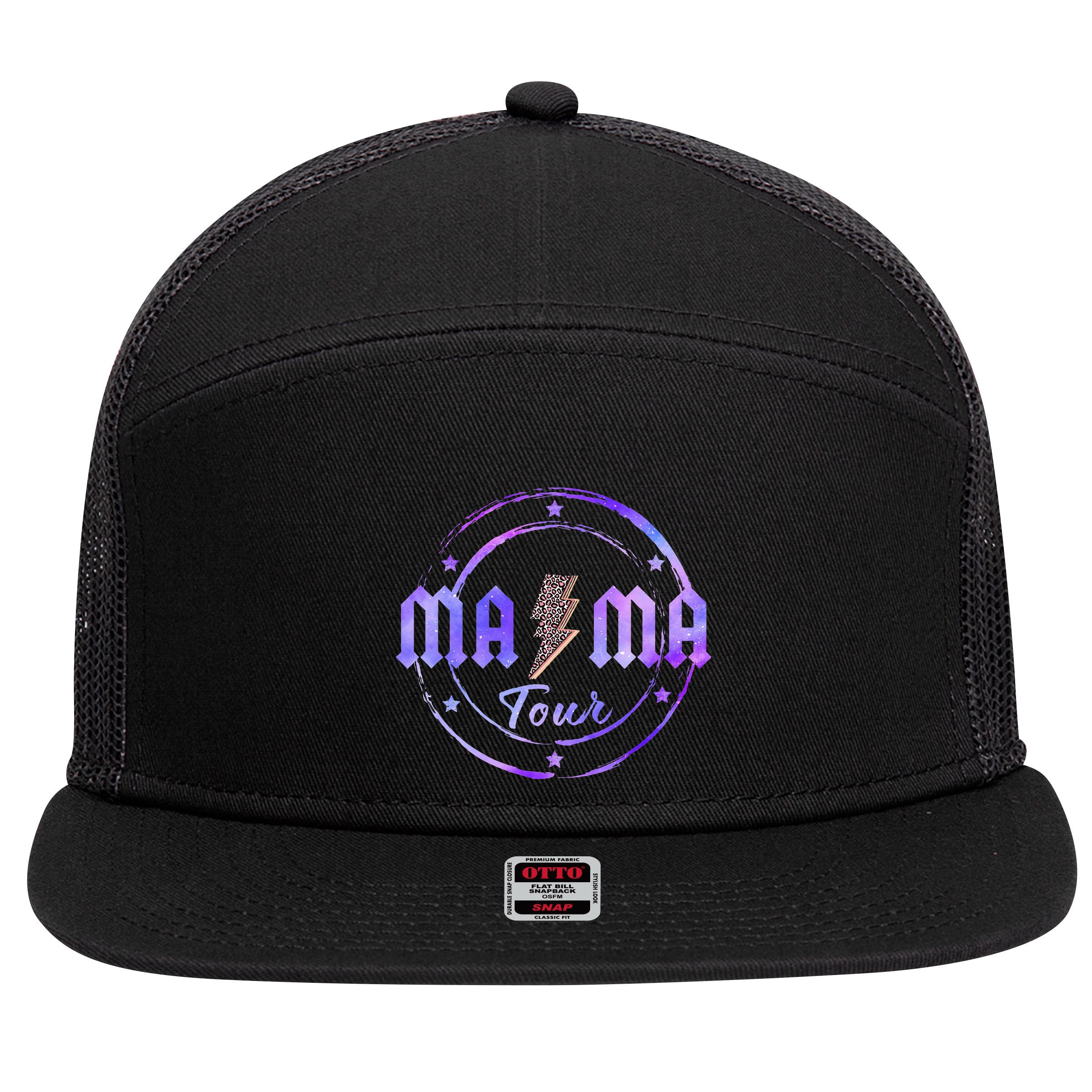 Mama Rock 7 Panel Mesh Trucker Snapback Hat