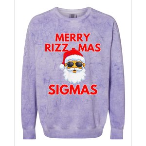 Merry Rizz Mas Sigmas Gen Alpha Middle School Christmas Colorblast Crewneck Sweatshirt