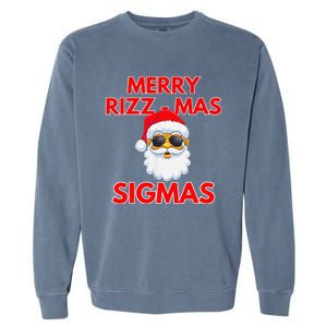 Merry Rizz Mas Sigmas Gen Alpha Middle School Christmas Garment-Dyed Sweatshirt