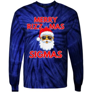 Merry Rizz Mas Sigmas Gen Alpha Middle School Christmas Tie-Dye Long Sleeve Shirt